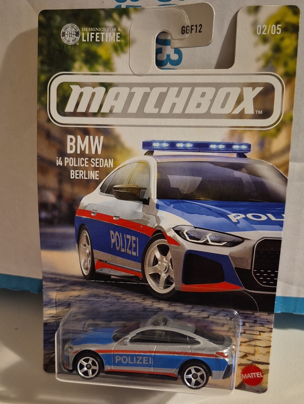 D5 matchbox BMW i4 sedan berline police car  with shipping protector